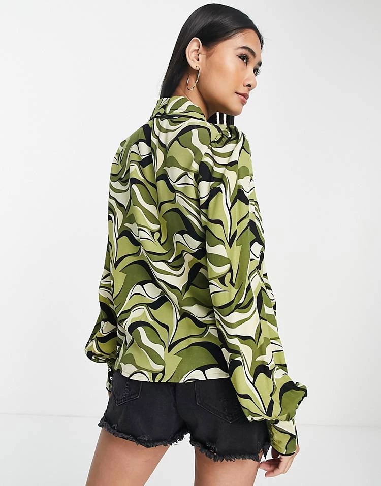 Y.A.S Wavy Printed Shirt Co-ord For Women Star White 4 Y.A.S Wavy Printed Shirt Co-ord For Women Star White - Image 2