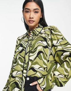 Y.A.S Wavy Printed Shirt Co-ord For Women Star White 9 Y.A.S Wavy Printed Shirt Co-ord For Women Star White -Women's Y.A.S Sales Shop unnamed file 2697