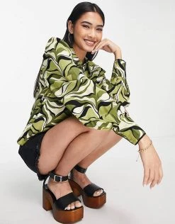 Y.A.S Wavy Printed Shirt Co-ord For Women Star White 11 Y.A.S Wavy Printed Shirt Co-ord For Women Star White -Women's Y.A.S Sales Shop unnamed file 2699