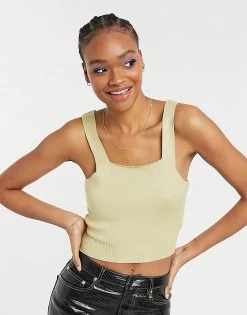 Y.A.S. Knitted Co-ord Crop Top In Beige For Women Hemp -Women's Y.A.S Sales Shop unnamed file 2747