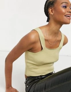 Y.A.S. Knitted Co-ord Crop Top In Beige For Women Hemp -Women's Y.A.S Sales Shop unnamed file 2749