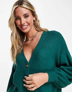 Y.A.S. Pelo Volume Sleeve Cardigan In Green For Women Botanical Garden -Women's Y.A.S Sales Shop unnamed file 2777