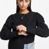 Y.A.S. Large Collar Button Down Shirt In Black For Women