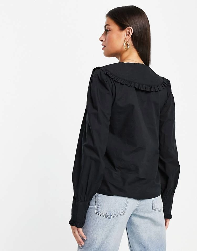 Y.A.S. Large Collar Button Down Shirt In Black For Women 4 Y.A.S. Large Collar Button Down Shirt In Black For Women - Image 2