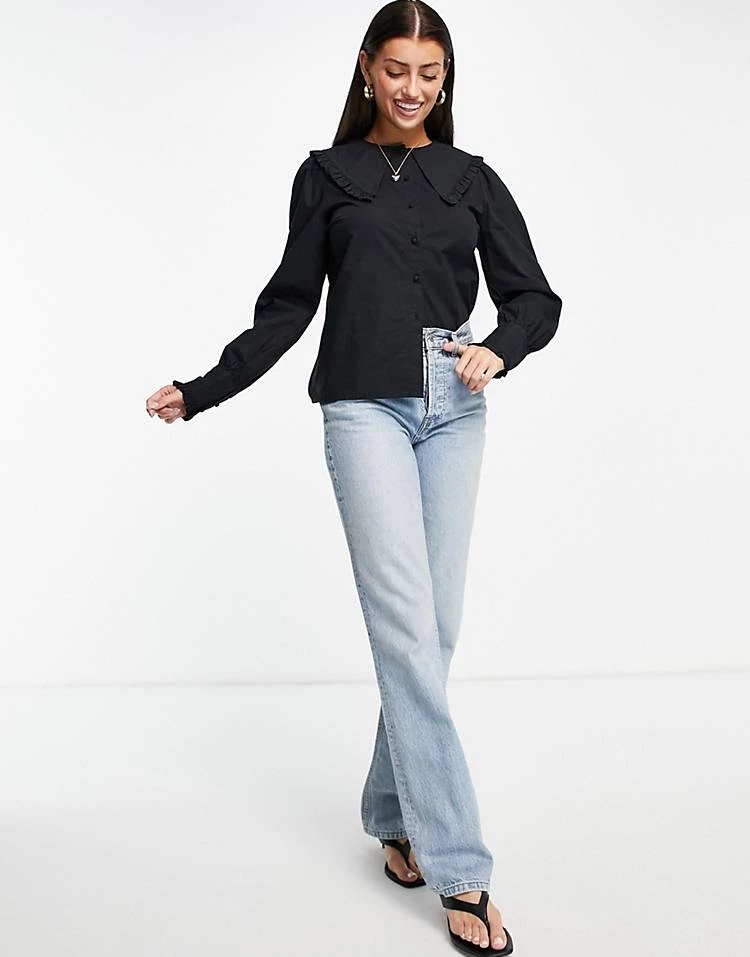 Y.A.S. Large Collar Button Down Shirt In Black For Women 5 Y.A.S. Large Collar Button Down Shirt In Black For Women - Image 3