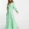 Y.A.S Striped Maxi Shirt Dress In Green For Women 2 Y.A.S Striped Maxi Shirt Dress In Green For Women -Women's Y.A.S Sales Shop unnamed file 280