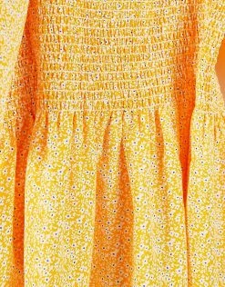 Y.A.S Tall Y.A.S. Tall Shirred Body Smock Top In Orange For Women -Women's Y.A.S Sales Shop unnamed file 2822