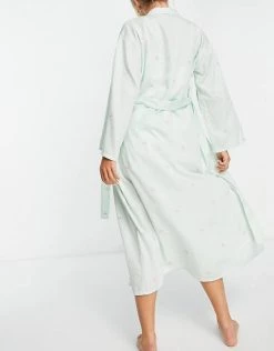 Y.A.S Exclusive Embroidered Palm Tree Long Robe In Mint For Women Mint Green -Women's Y.A.S Sales Shop unnamed file 2862