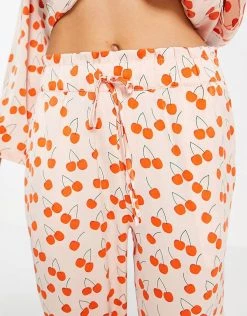 Y.A.S Exclusive Kimono Shirt And Trouser Pyjama Set In Cherry Print For Women -Women's Y.A.S Sales Shop unnamed file 2867