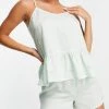 Y.A.S Exclusive Embroidered Palm Cami Top And Flutter Short Pyjama Set In Mint For Women Mint Green -Women's Y.A.S Sales Shop unnamed file 2875