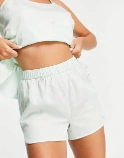 Y.A.S Exclusive Embroidered Palm Cami Top And Flutter Short Pyjama Set In Mint For Women Mint Green -Women's Y.A.S Sales Shop unnamed file 2877