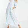 Y.A.S Exclusive Sleep Dress With Frill Hem In Blue For Women -Women's Y.A.S Sales Shop unnamed file 2890