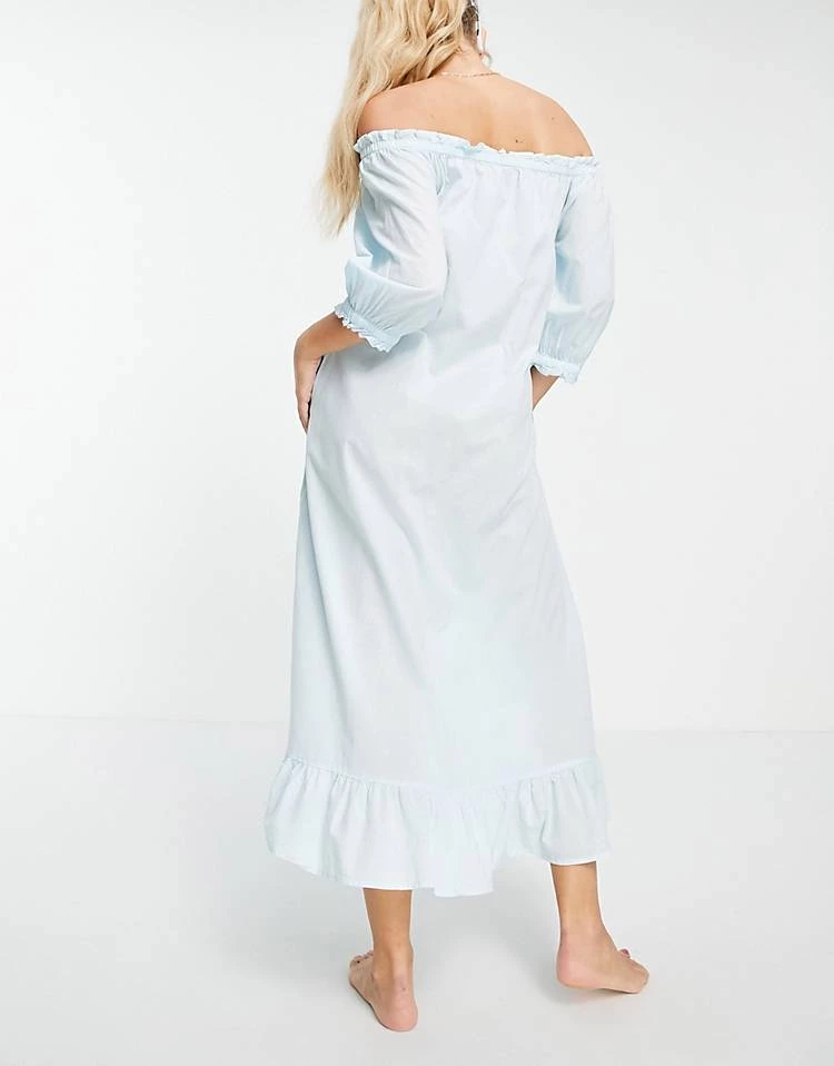 Y.A.S Exclusive Sleep Dress With Frill Hem In Blue For Women 3 Y.A.S Exclusive Sleep Dress With Frill Hem In Blue For Women - Image 2