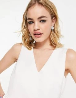 Y.A.S Bridal Maxi Dress With Full Skirt And Pockets In White For Women Star White -Women's Y.A.S Sales Shop unnamed file 312