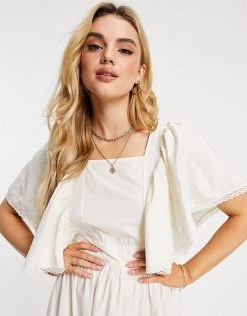 Y.A.S Organic Cotton Mini Dress In Cream For Women 9 Y.A.S Organic Cotton Mini Dress In Cream For Women -Women's Y.A.S Sales Shop unnamed file 322