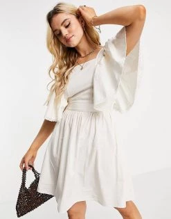 Y.A.S Organic Cotton Mini Dress In Cream For Women 10 Y.A.S Organic Cotton Mini Dress In Cream For Women -Women's Y.A.S Sales Shop unnamed file 323