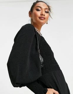 Y.A.S Long Sleeve Jumpsuit With Square Neck In Black For Women -Women's Y.A.S Sales Shop unnamed file 33