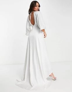 Y.A.S Bridal Low Back Maxi Dress In White For Women -Women's Y.A.S Sales Shop unnamed file 354