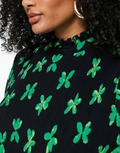 Y.A.S Plisse Midi Dress In Green Floral Print For Women -Women's Y.A.S Sales Shop unnamed file 382