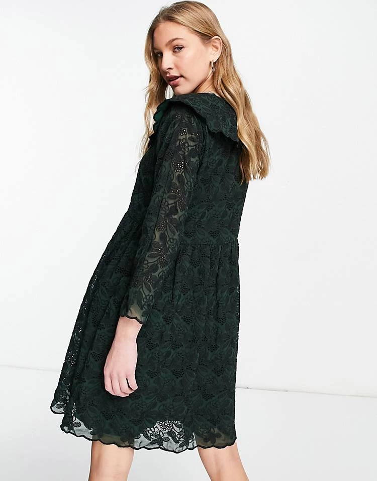 Y.A.S Lace Dress With Collar Detail In Green For Women 6 Y.A.S Lace Dress With Collar Detail In Green For Women - Image 4