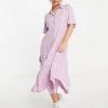 Y.A.S Midi Shirt Dress In Lilac Floral For Women