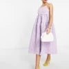 Y.A.S Jacquard Tiered Midi Dress In Pale Lilac For Women -Women's Y.A.S Sales Shop unnamed file 425