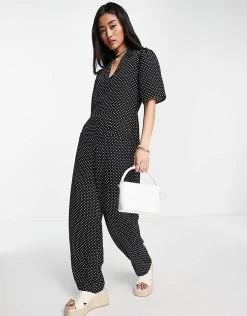Y.A.S Geesa Polka Dot Jumpsuit In Black For Women Mono Polka Dot -Women's Y.A.S Sales Shop unnamed file 43