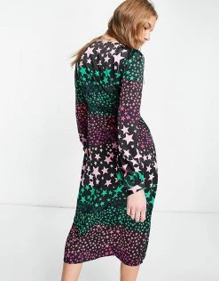 Y.A.S V-neck Midi Dress In Star Print For Women -Women's Y.A.S Sales Shop unnamed file 447