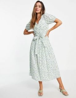 Y.A.S Organic Cotton Tie Waist Midi Dress In Mint Floral For Women Multi 11 Y.A.S Organic Cotton Tie Waist Midi Dress In Mint Floral For Women Multi -Women's Y.A.S Sales Shop unnamed file 469