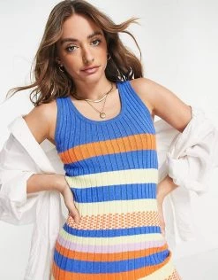 Y.A.S Exclusive Knitted Maxi Dress In Multicoloured Stripe For Women Blue Stripe -Women's Y.A.S Sales Shop unnamed file 512