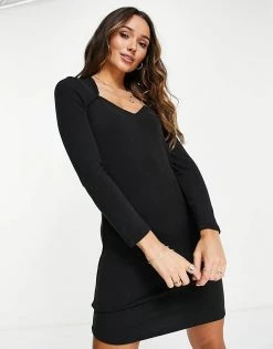 Y.A.S Sweatheart Neck Jersey Dress In Black For Women 9 Y.A.S Sweatheart Neck Jersey Dress In Black For Women -Women's Y.A.S Sales Shop unnamed file 547