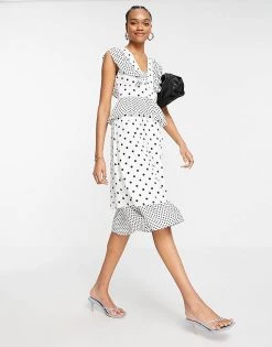 Y.A.S Midi Dress With Tier Detailing In Multi Print For Women -Women's Y.A.S Sales Shop unnamed file 568