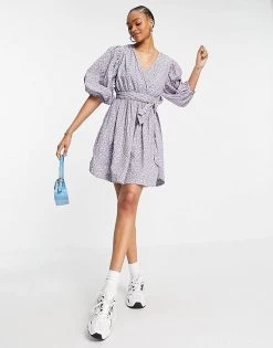 Y.A.S Organic Cotton Mini Dress With Puff Sleeve Detail In Lilac Floral For Women Purple 11 Y.A.S Organic Cotton Mini Dress With Puff Sleeve Detail In Lilac Floral For Women Purple -Women's Y.A.S Sales Shop unnamed file 584