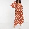 Y.A.S V-neck Smock Dress With Tiered Detail In Orange Spot Print For Women Rust 2 Y.A.S V-neck Smock Dress With Tiered Detail In Orange Spot Print For Women Rust -Women's Y.A.S Sales Shop unnamed file 600