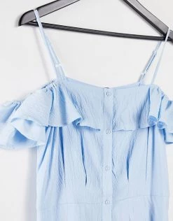 Y.A.S Tall Button Up Maxi Dress In Blue For Women -Women's Y.A.S Sales Shop unnamed file 632