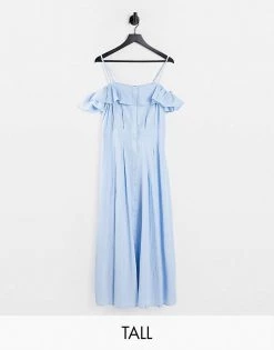 Y.A.S Tall Button Up Maxi Dress In Blue For Women -Women's Y.A.S Sales Shop unnamed file 634