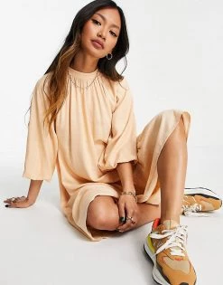 Y.A.S Mini Smock Dress In Peach For Women