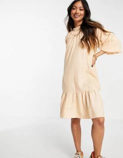 Y.A.S Mini Smock Dress In Peach For Women 10 Y.A.S Mini Smock Dress In Peach For Women -Women's Y.A.S Sales Shop unnamed file 648