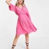 Y.A.S Petite Kimono Sleeve Mini Wrap Dress In Pink For Women Fandango Pink -Women's Y.A.S Sales Shop unnamed file 695