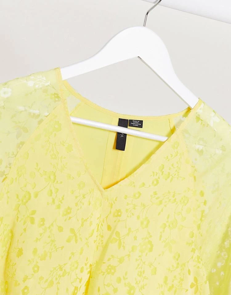 Y.A.S Smock Dress With Puff Sleeves In Yellow Floral For Women 5 Y.A.S Smock Dress With Puff Sleeves In Yellow Floral For Women - Image 3