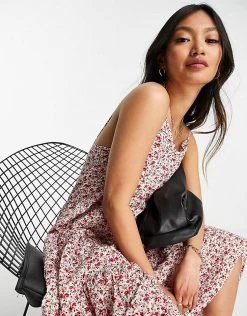 Y.A.S Tiered Maxi Dress In Red Floral For Women -Women's Y.A.S Sales Shop unnamed file 732