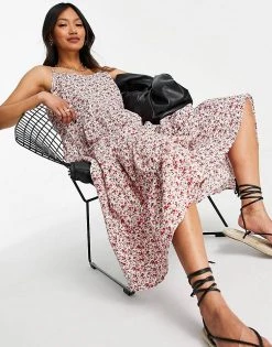 Y.A.S Tiered Maxi Dress In Red Floral For Women -Women's Y.A.S Sales Shop unnamed file 733