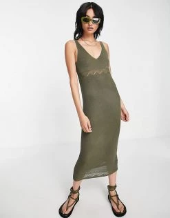 Y.A.S Knitted Maxi Dress In Khaki For Women Green 9 Y.A.S Knitted Maxi Dress In Khaki For Women Green -Women's Y.A.S Sales Shop unnamed file 742