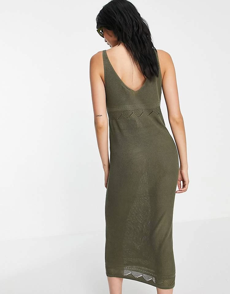 Y.A.S Knitted Maxi Dress In Khaki For Women Green 6 Y.A.S Knitted Maxi Dress In Khaki For Women Green - Image 4