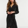 Y.A.S Plisse Mini Dress With Wrap Front And 3/4 Length Sleeves In Black For Women 1 Y.A.S Plisse Mini Dress With Wrap Front And 3/4 Length Sleeves In Black For Women -Women's Y.A.S Sales Shop unnamed file 745