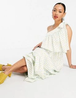 Y.A.S One Shoulder Maxi Dress In Multi Print For Women Vista Aop