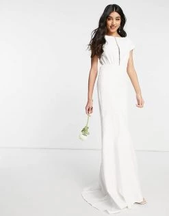 Y.A.S Bridal Maxi Dress With Empire Line Waist And Cut Out Front In White For Women