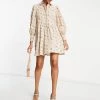 Y.A.S Mini Shirt Dress In Pink Floral Print For Women -Women's Y.A.S Sales Shop unnamed file 785