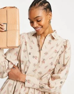 Y.A.S Mini Shirt Dress In Pink Floral Print For Women 9 Y.A.S Mini Shirt Dress In Pink Floral Print For Women -Women's Y.A.S Sales Shop unnamed file 787