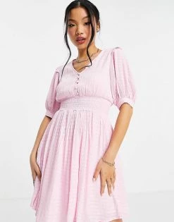 Y.A.S Petite Shirred Waist Tea Dress In Light Pink For Women -Women's Y.A.S Sales Shop unnamed file 813